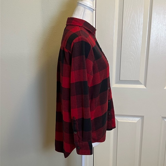 MADEWELL Buffalo Plaid High/Low Flannel Shirt - Picture 6 of 12